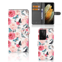 Samsung Galaxy S21 Ultra Hoesje Butterfly Roses