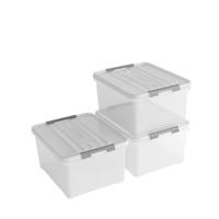 Curver Handy+ Opbergbox - 35L - 3 stuks - Transparant met deksel