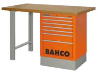 Bahco Werkbank | heavy-duty | met MDF werkblad | ladeblok | 8 lades | 2 poten | rood | 1500 mm x 750 mm x 1030 mm - 1495K8CRDWB15TD