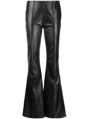 Alberta Ferretti pantalon évasé en cuir - Noir