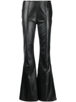 Alberta Ferretti pantalon évasé en cuir - Noir