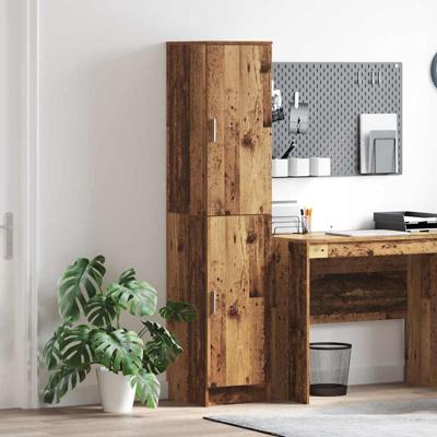 Highboard Oud hout 35 x 39 x 168 cm Bewerkt hout