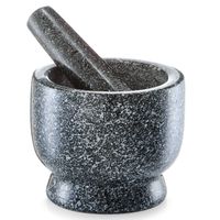 Vijzel met stamper graniet zwart D12 x H10 cm - Vijzel en mortier - thumbnail