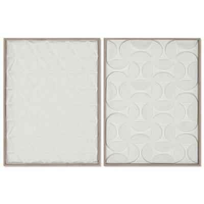 Schilderij Home ESPRIT Wit Natuurlijk Abstract Stads 60 x 3 x 80 cm (2 Stuks)