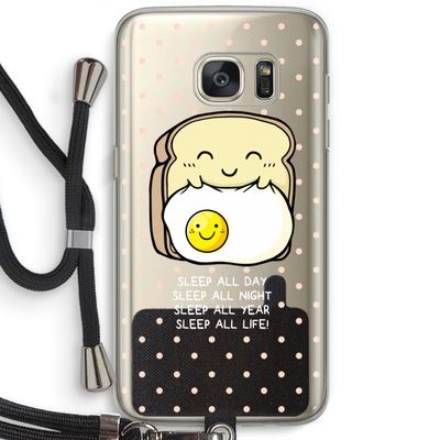 Sleep All Day: Samsung Galaxy S7 Transparant Hoesje met koord