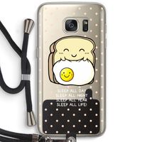 Sleep All Day: Samsung Galaxy S7 Transparant Hoesje met koord