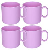 Plasticforte onbreekbare Drinkbekers - 6x - kunststof - 320 ml - paars - kinderen - camping