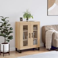 Dressoir 69,5x34x90 cm bewerkt hout sonoma eikenkleurig - thumbnail