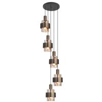 Highlight 5-lichts hanglampMarrone zwart met koper brons - H5682.01