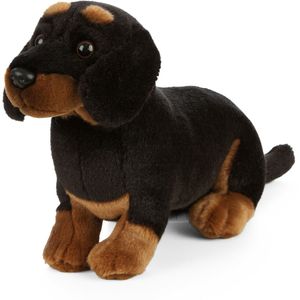 Pluche Teckel hond knuffeldier zittend 20 cm   -