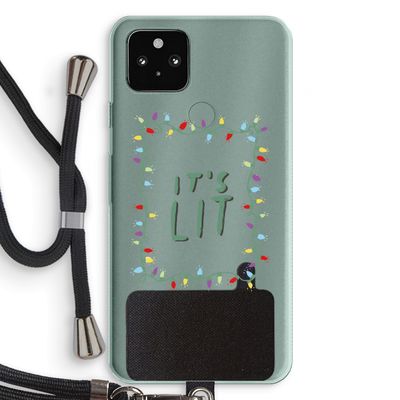 It's Lit: Pixel 5a 5G Transparant Hoesje met koord