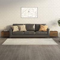 Salontafels 2 st met metalen poten 50x50x40 cm bruin eikenkleur