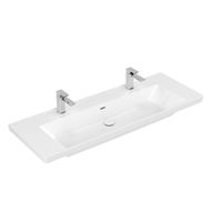 Villeroy & Boch Subway 3.0 meubelwastafel 130x47cm 2 kraangat met overloop wit 4A70D401