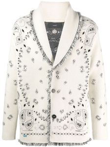 Alanui cardigan à motif cachemire en intarsia - Blanc