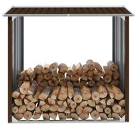 Haardhoutschuur 172x91x154 cm gegalvaniseerd staal bruin