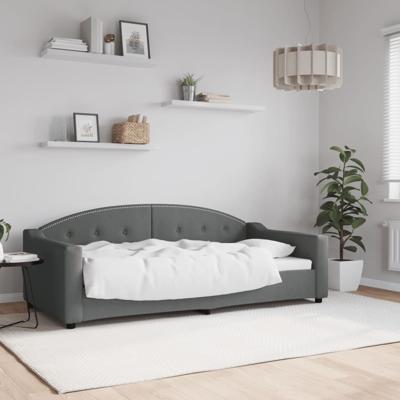 Slaapbank 90x190 cm stof donkergrijs