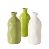 Boltze Home vaas mylanadia6,7x15cm porselein in 3 uitvoeringen wit/lime/groen
