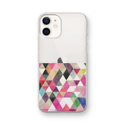 Gekleurde driehoekjes: iPhone 12 mini Transparant Hoesje