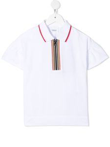 Burberry Kids polo à rayures - Blanc