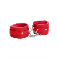 Ouch! by Shots Plush Leather Handcuffs - thumbnail