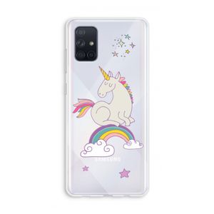 Regenboog eenhoorn: Galaxy A71 Transparant Hoesje