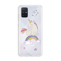 Regenboog eenhoorn: Galaxy A71 Transparant Hoesje