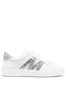 Moncler Monaco glitter-embellished sneakers - Blanc