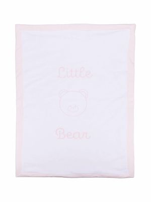 Little Bear couverture à logo brodé - Blanc