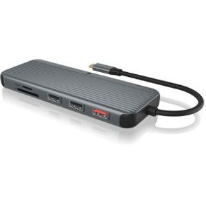 ICY BOX IB-DK4060-CPD notebook dock & poortreplicator Bedraad USB 3.2 Gen 1 (3.1 Gen 1) Type-C Zwart