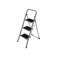 Trapladder met 3 treden grijs-zwart