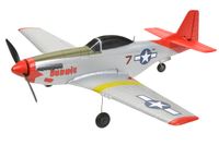 EZ-Wings Mini P-51 Mustang RTF - 450mm - Zilver/Rood - Incl. 2 accu's