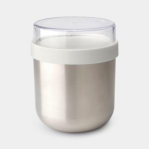 Brabantia 228803 Voorraaddoos Rond Pot 0,5 l Roestvrijstaal, Wit 1 stuk(s)