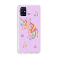 Roze eenhoorn: Galaxy A51 4G Transparant Hoesje