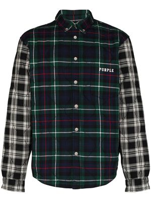 Purple Brand chemise matelassée à carreaux - Vert