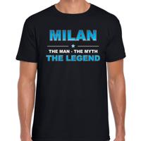 Milan Voornaam cadeau - The man, The myth the legend - zwart - voor heren - verjaardag
