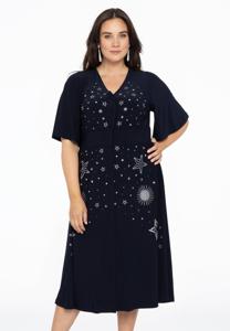 Yoek Jurk met cirkelmouw | Blauw | Maat 58/60