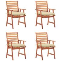 Tuinstoelen 4 st met kussens massief acaciahout Tuinstoelen 4 st met kussens massief acaciahout