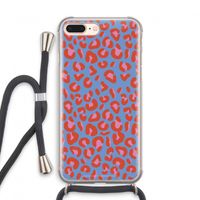Leopard blue: iPhone 7 PLUS Transparant Hoesje met koord