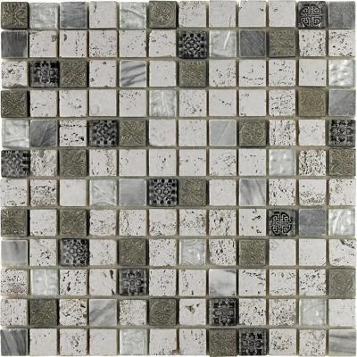 Mozaïek tegels Imperium zilver 30x30 - Vierkant Wandtegels Glas