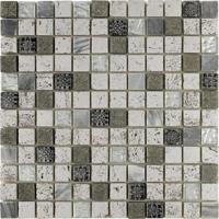 Mozaïek tegels Imperium zilver 30x30 - Vierkant Wandtegels Glas