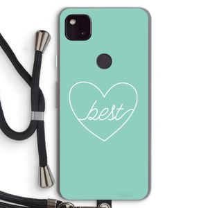 Best heart pastel: Pixel 4a 5G Transparant Hoesje met koord
