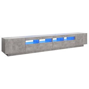 vidaXL Tv-meubel met LED-verlichting 260x35x40 cm betongrijs