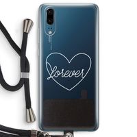 Forever heart pastel: Huawei P20 Transparant Hoesje met koord