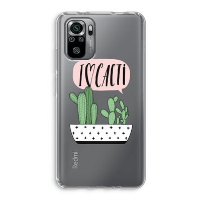 I love cacti: Xiaomi Redmi Note 10S Transparant Hoesje