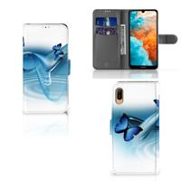 Huawei Y6 (2019) | Telefoonhoesje | Met pasjeshouder | Vlinders
