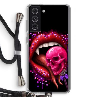 Dodelijk zoet: Samsung Galaxy S21 FE Transparant Hoesje met koord