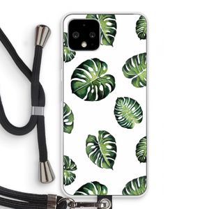 Tropische bladeren: Pixel 4 Transparant Hoesje met koord