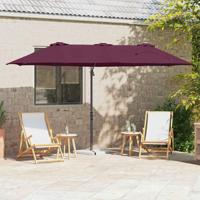VidaXL Parasol bordeaux rood 372 x 198 x 243 cm polyester en aluminium