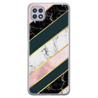 Samsung Galaxy A22 5G siliconen hoesje - Marble stripes