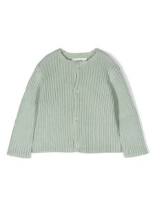 TEDDY & MINOU cardigan en coton à design nervuré - Vert